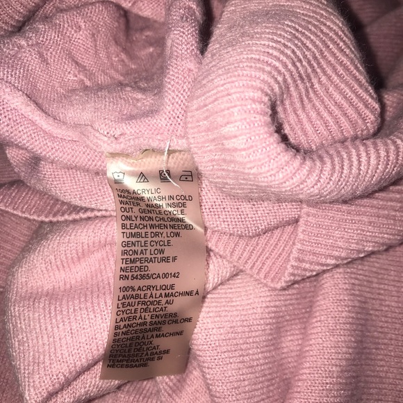 ALIA Rose Pink Quilted Knit Wool Mock Neck Sweater - Picture 7 of 8